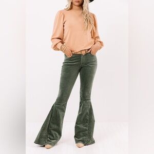 Altar'd State Corduroy Flare Bell Bottom Raw Hem Jeans‎ Size 30